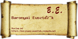 Baronyai Euszták névjegykártya